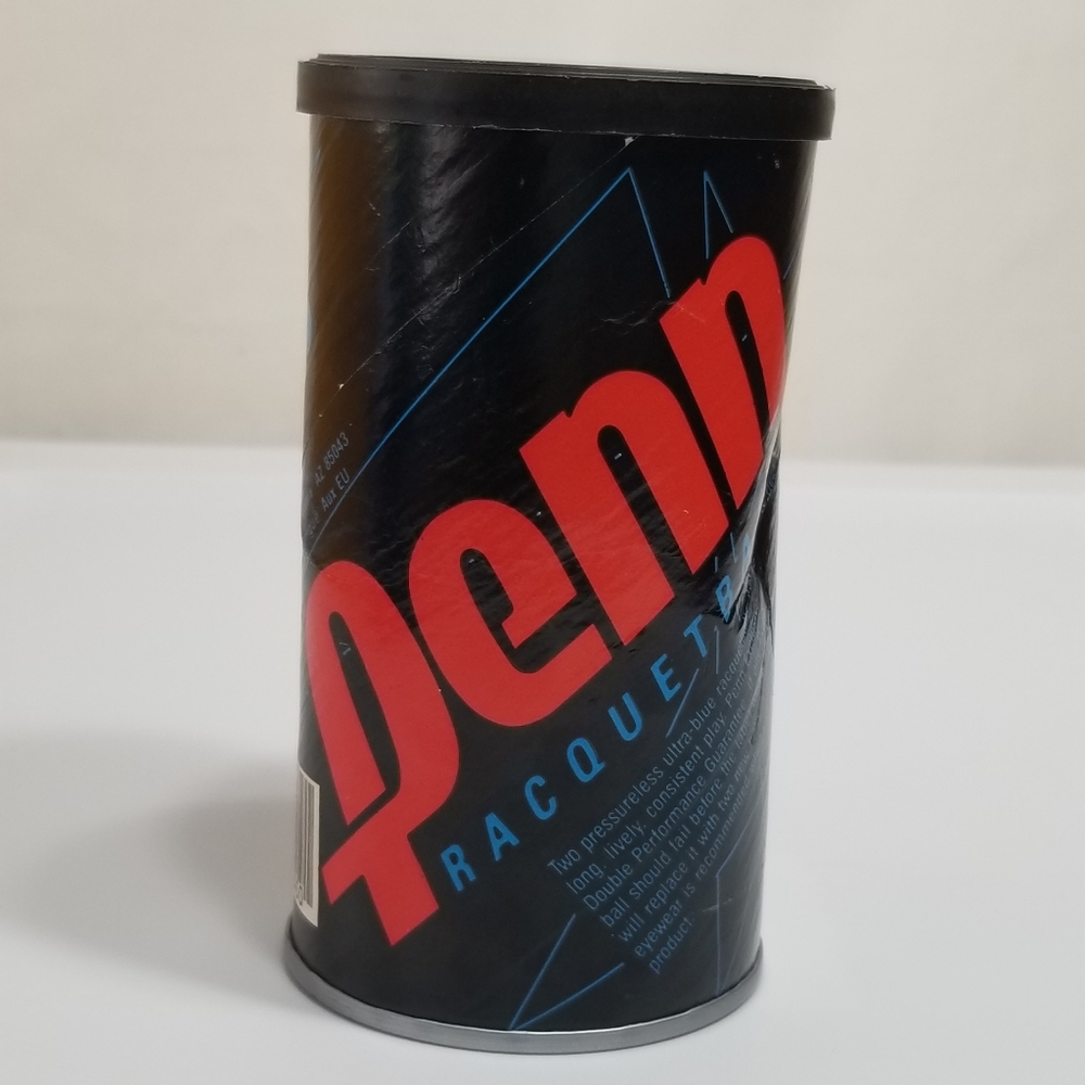 New! Vintage VTG Penn 2 Raquetballs Pressureless Ultra-Blue Tin Can Made in USA